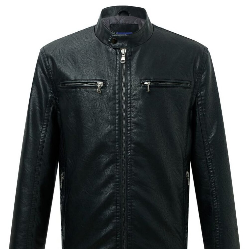 NWOT Cosani Sport Black Vegan Leather Moto Jacket XL